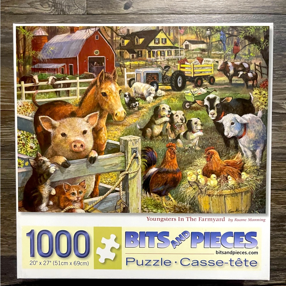 Bits and Pieces Youngsters In The Farmyard 1000 piece puzzle. 🧩
